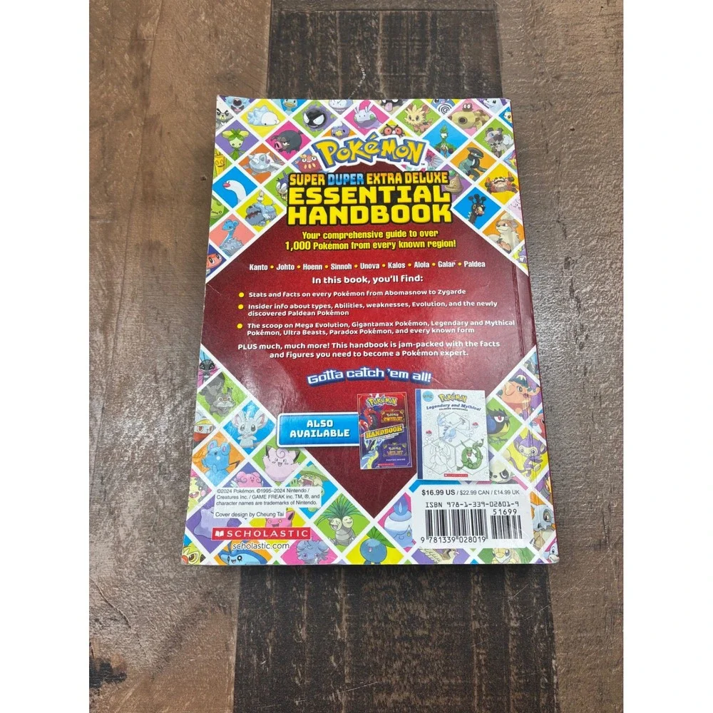 Pokemon Super Duper Extra Deluxe Essential Handbook Scholastic Guide 1000+ Stats